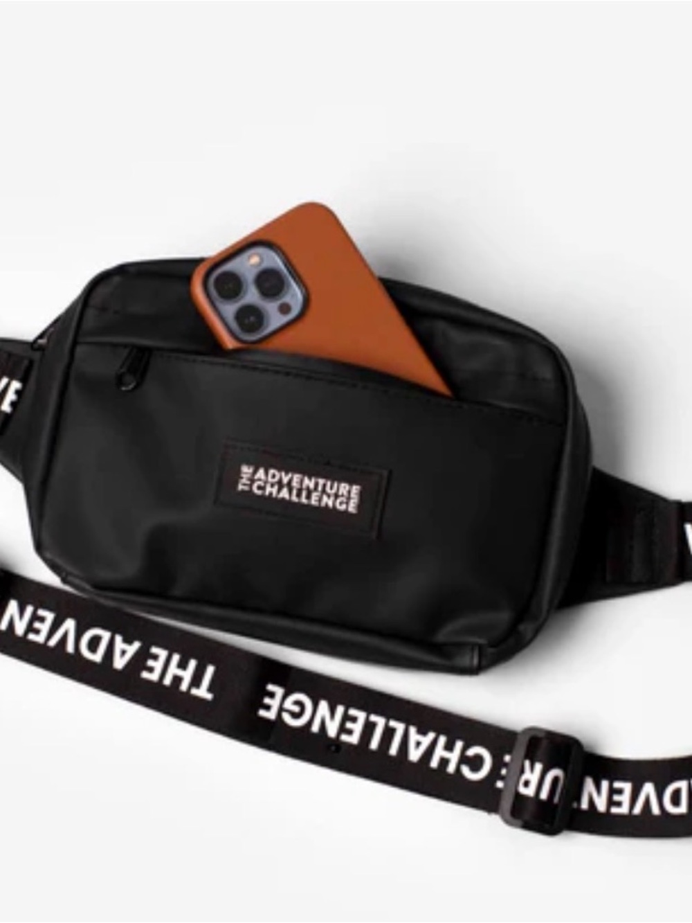 Black‎ Men's Belt Bag with Branded Strap